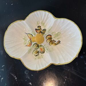 Vintage MCM Mid Century Los Angeles Mushroom Pottery Divided Serving Dish